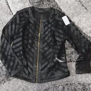 Colleen Lopez Faux Leather Mesh Jacket